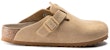 Birkenstock Boston Soft Footbed Suede Latte Krim 1019104/1019068