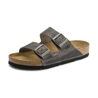 Birkenstock Arizona 'Metallic Buckle Iron Grey'