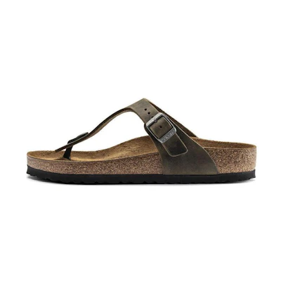 Birkenstock Gizeh Oiled Leather Faded Khaki 'Brown'