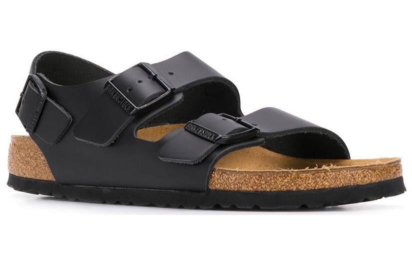 Order 勃肯Arizona柔软舒适厚底双扣黑色拖鞋 0034193