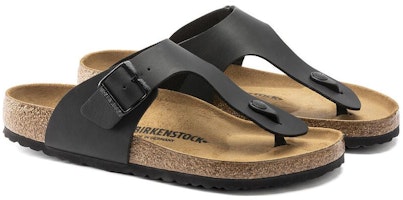 Birkenstock 皮革 柔軟舒適厚底氣質 人字拖鞋 男款 黑色 常規版 Lookbook Birkenstock 皮革 柔軟舒適厚底氣質 人字拖鞋 男款 黑色 常規版