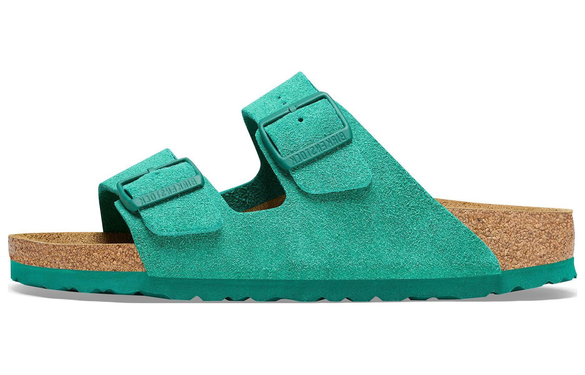 Birkenstock Arizona 'Soft Footbed Suede Green'