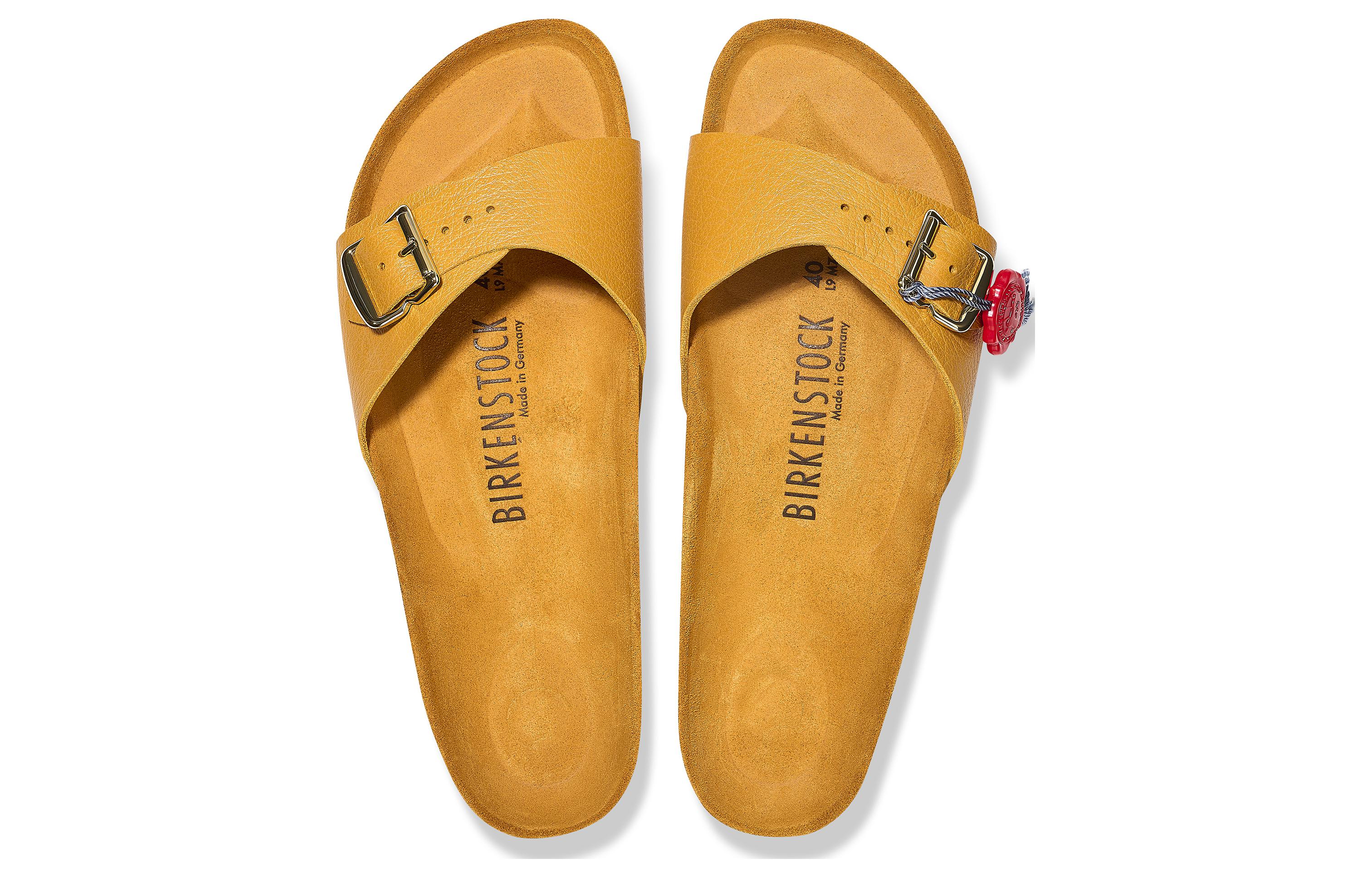 Shop Birkenstock Arizona 'Yellow Staple Comfort' 1024408