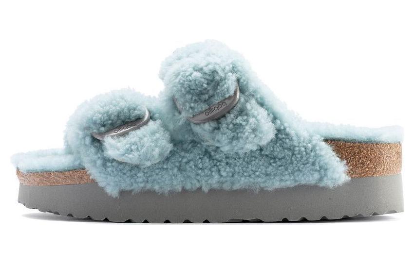 Birkenstock Arizona Big Buckle Shearling 'Faded Aqua' 1022813