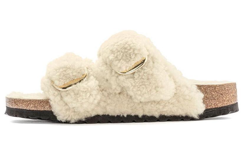 Buy Birkenstock Arizona Big Buckle Shearling Narrow Fit 'Teddy Eggshell' Wanita 1023130