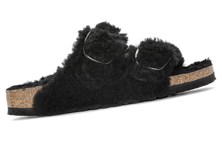 Order Birkenstock Arizona 大扣羊羔毛窄版 '泰迪黑' 1023105