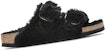 Birkenstock Arizona Big Buckle Shearling Narrow Fit 'Teddy Black' Lelaki 1023105