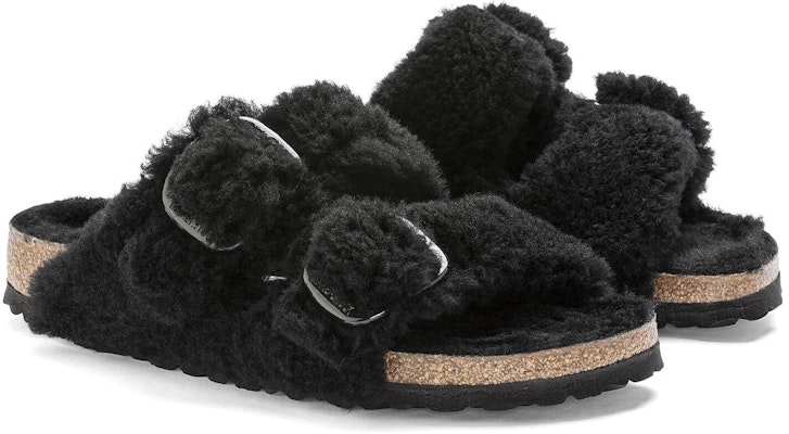 Birkenstock Arizona Hebilla Grande Shearling Ajuste Estrecho 'Teddy Black' 1023105 Lookbook Birkenstock Arizona Hebilla Grande Shearling Ajuste Estrecho 'Teddy Black' 1023105