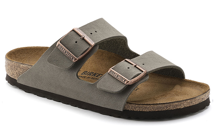 Purchase Sandal Birkenstock Arizona Birko-Flor Birkibuc 'Stone' 0151211