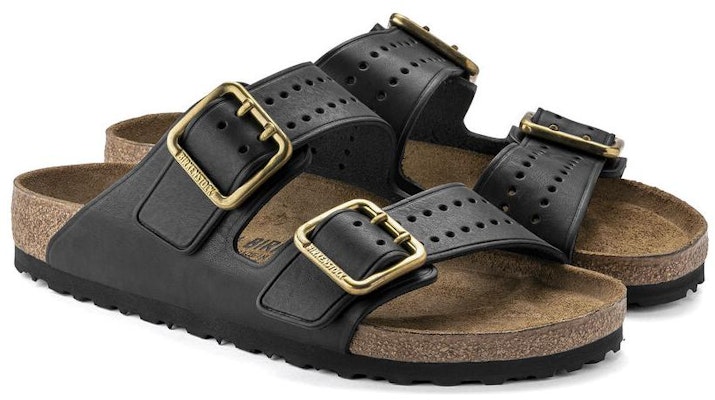 Birkenstock 皮革 百搭舒適 透氣 金屬搭扣 一字拖鞋 男款 黑色 窄版 Lookbook Birkenstock 皮革 百搭舒適 透氣 金屬搭扣 一字拖鞋 男款 黑色 窄版