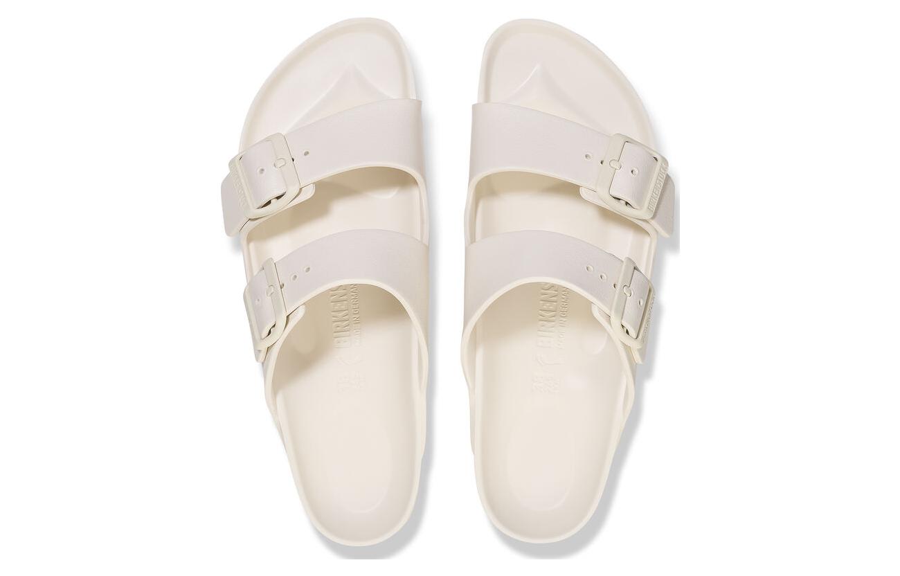 Shop Birkenstock EVA 舒適圓頭通勤百搭軟底 一字拖鞋 男女皆宜 米色 窄型