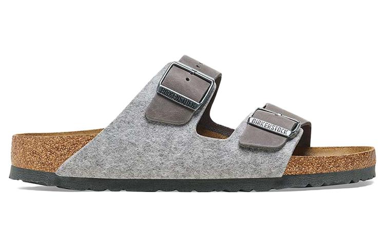 Birkenstock Arizona Leather/Textile/Felt Narrow Fit 'Light Grey' 圖 2