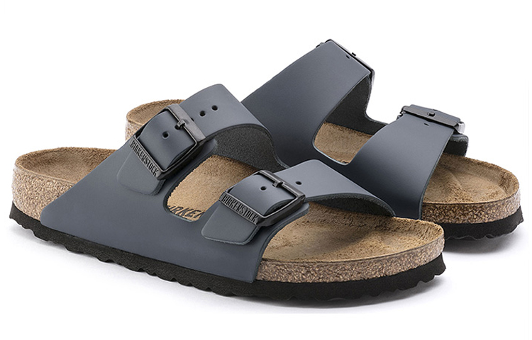 Shop Birkenstock Arizona Natural Leather Narrow Fit 'Blue' 51153