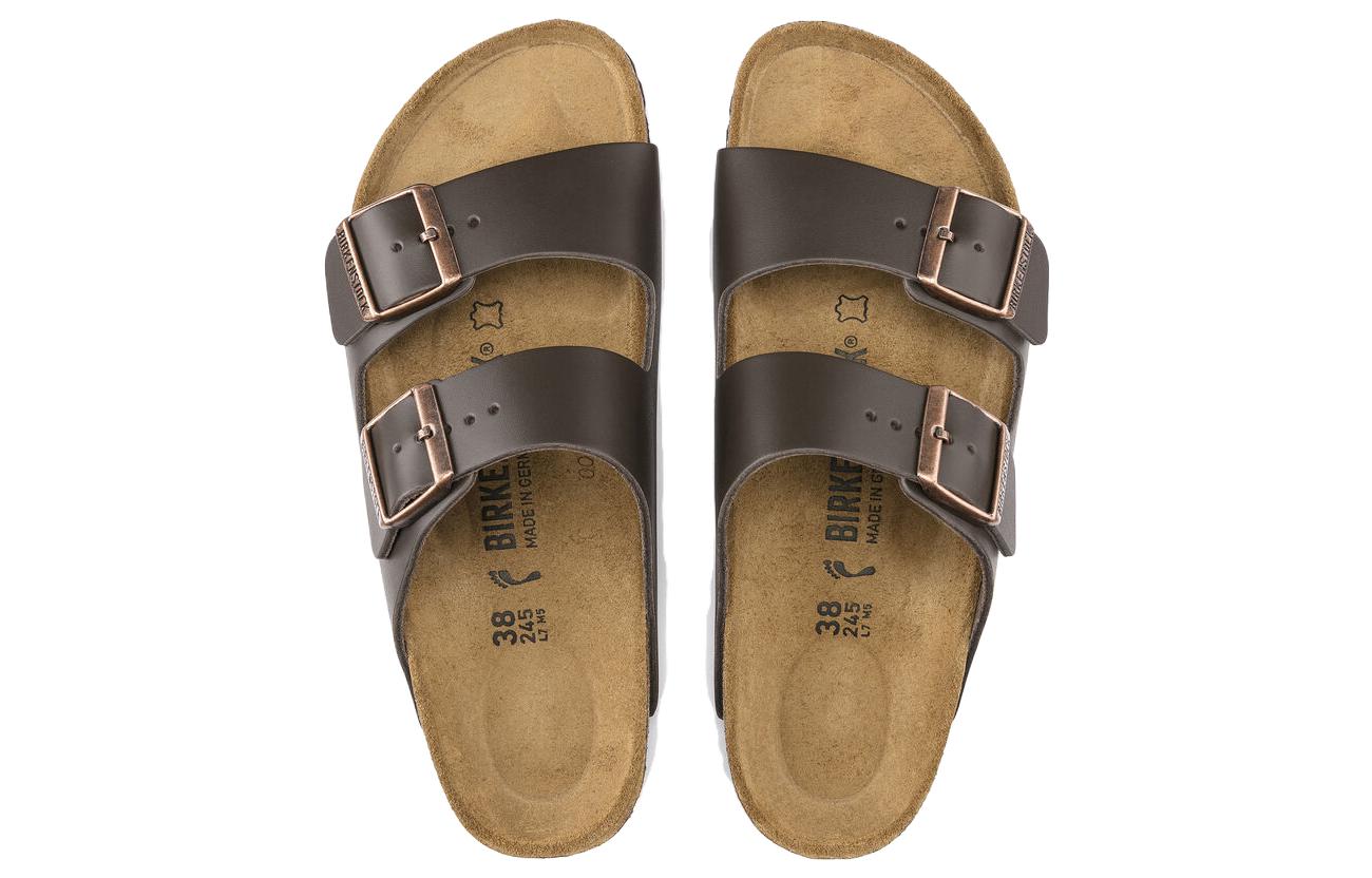 Birkenstock Arizona Natural Leather Narrow Fit Sandals 'Dark Brown' 圖 4