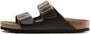 Sandal Kulit Asli Birkenstock Arizona 'Coklat Gelap' 0051101