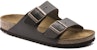 Sandal Kulit Asli Birkenstock Arizona 'Coklat Gelap' 0051101