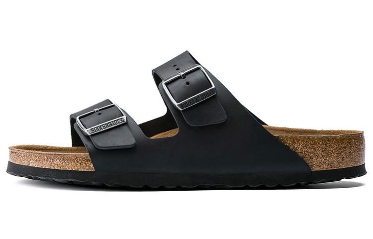 Birkenstock Arizona Oiled Nubuck Leather Narrow Fit Sandals 'Black' 752483