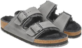 Lookbook Birkenstock Arizona羊毛系列 皮革 圓頭套足 一字拖鞋 男女通款 灰色