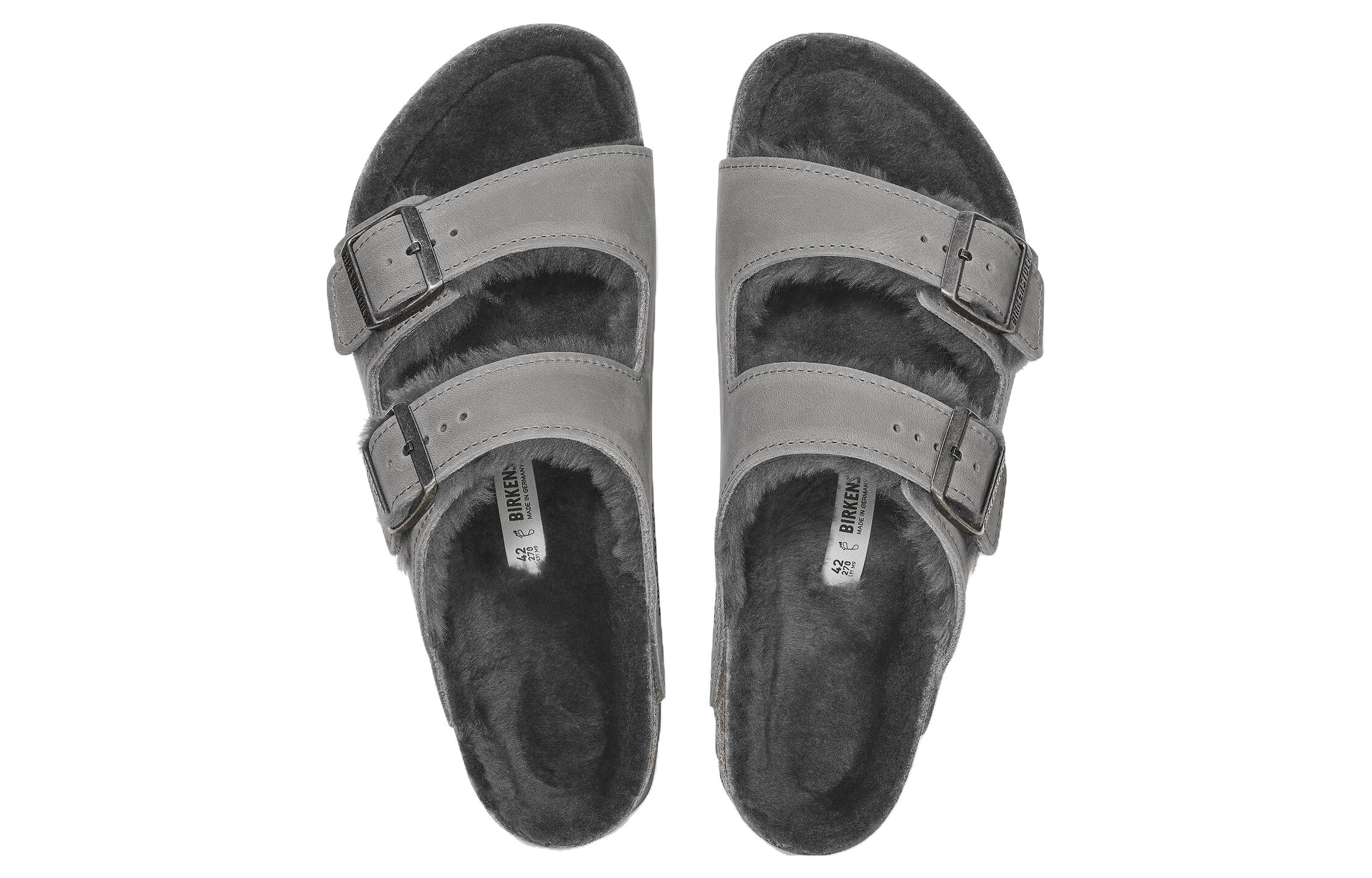 Shop Birkenstock Arizona Shearling 'Grey Comfort' 1025646