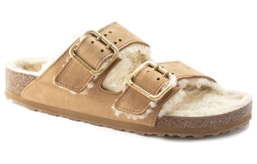 Order Birkenstock Arizona Shearling 'Narrow Light Brown' 1023612