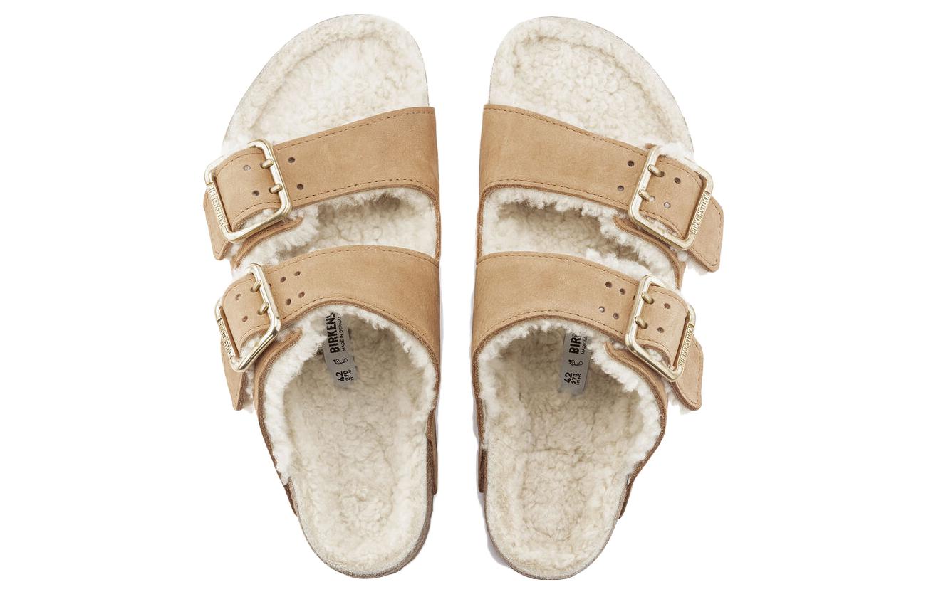 Shop Birkenstock Arizona Shearling 'Narrow Light Brown' 1023612