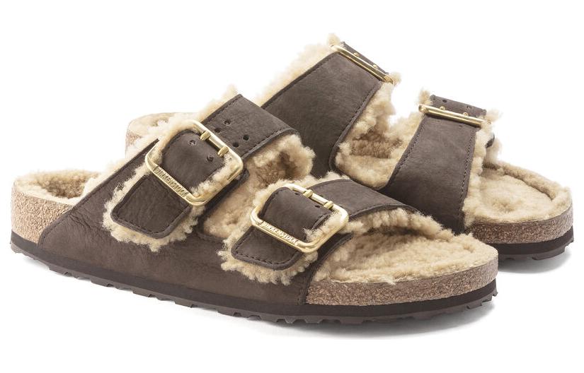 Order Birkenstock Arizona Shearling 'Suede Brown Nyaman' 1023632