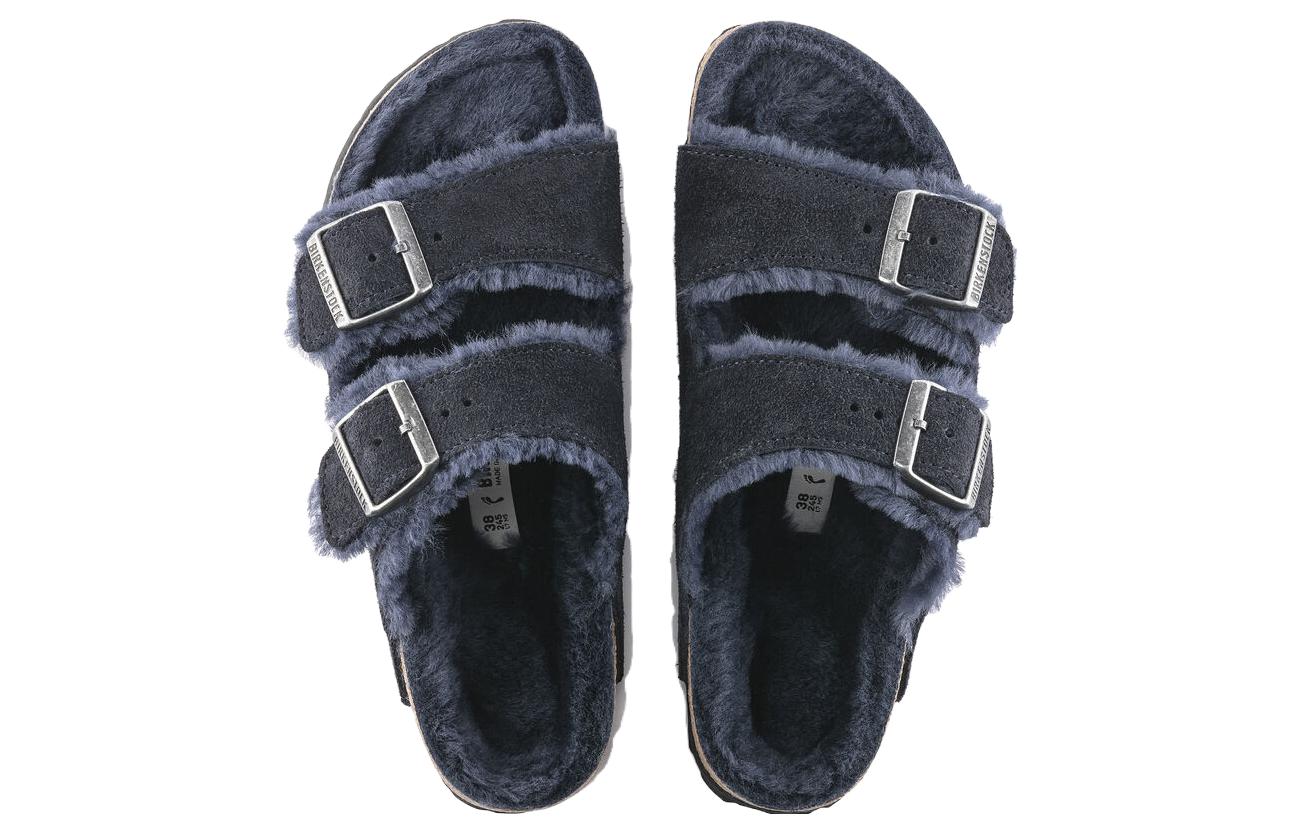 Shop Birkenstock Arizona Shearling Midnight Blue 'Black' 1020592