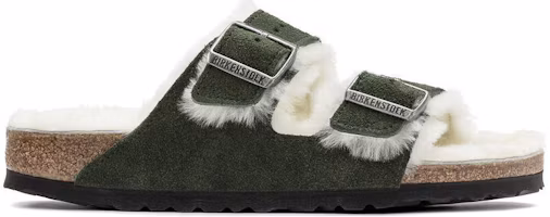 Order Birkenstock 絨面 羊毛保暖舒適 一字拖鞋 女款 綠色