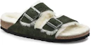 Lookbook Birkenstock Arizona Shearling Sandal Suede Leather Narrow Fit 'Green' 1021102