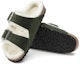 Purchase Sandal Birkenstock Arizona Shearling Kulit Suede Fit Sempit 'Hijau' 1021102