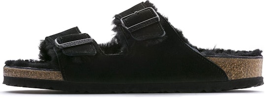 Birkenstock Arizona Shearling Suede Leather Narrow Fit 0752663 'Black' 0752661/0752663 Birkenstock Arizona Shearling Suede Leather Narrow Fit 0752663 'Black' 0752661/0752663