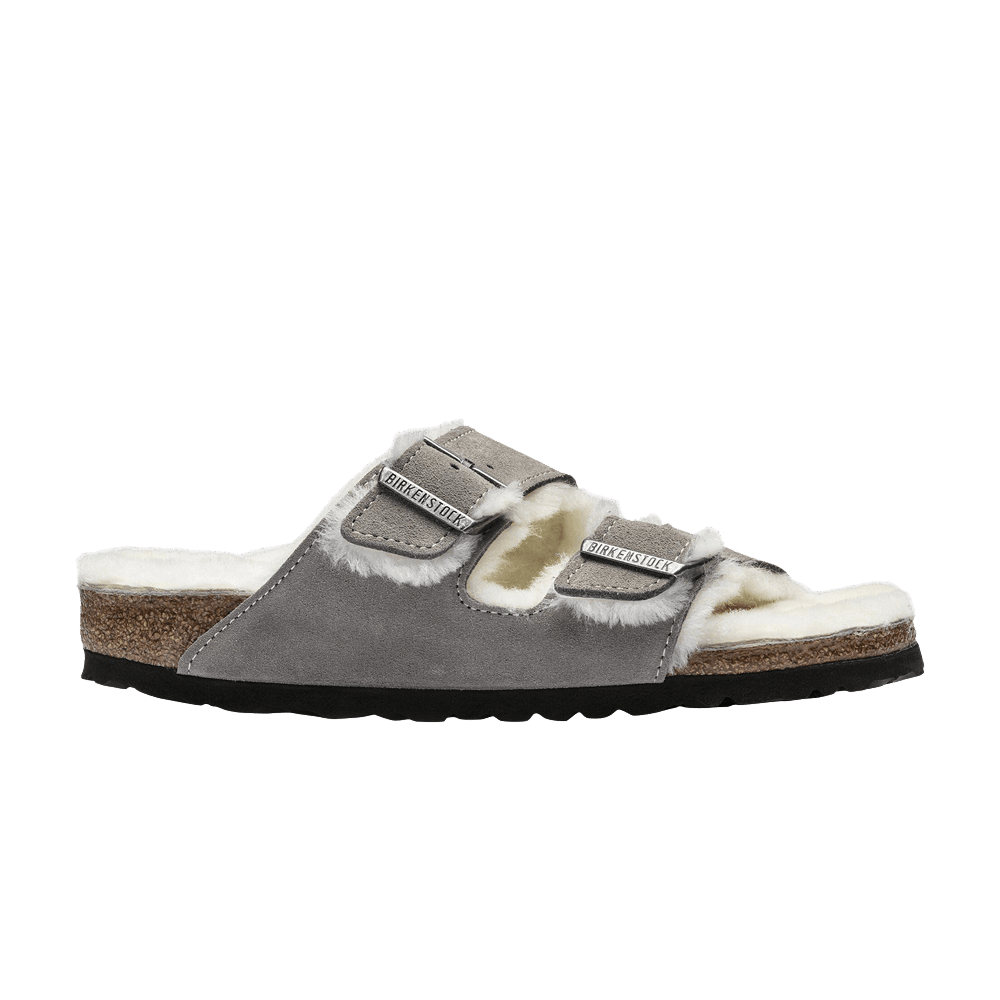 Birkenstock Arizona Shearling Suede Leather Narrow 'Stone Coin' 1017403
