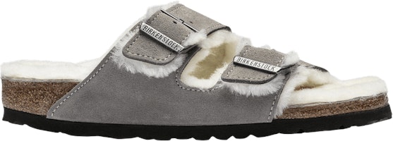 Birkenstock Arizona Shearling Suede Leather Narrow 'Stone Coin' 1017403 Birkenstock Arizona Shearling Suede Leather Narrow 'Stone Coin' 1017403