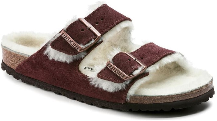 Birkenstock Arizona Shearling Suede Leather Narrow Fit 'Port' 1012247 Order Birkenstock Arizona Shearling Suede Leather Narrow Fit 'Port' 1012247