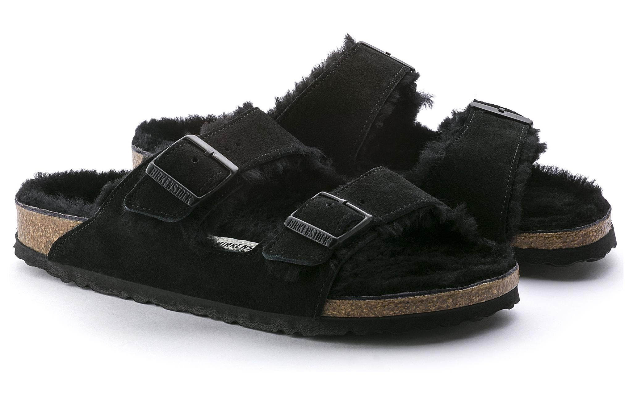 Lookbook Birkenstock Arizona Piel Gamuza Forrada Ajuste Estrecho 0752663 'Negro' 0752661/0752663