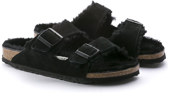Birkenstock Arizona Shearling Suede Leather Narrow Fit 0752663 'Hitam' 0752661/0752663 Lookbook Birkenstock Arizona Shearling Suede Leather Narrow Fit 0752663 'Hitam' 0752661/0752663