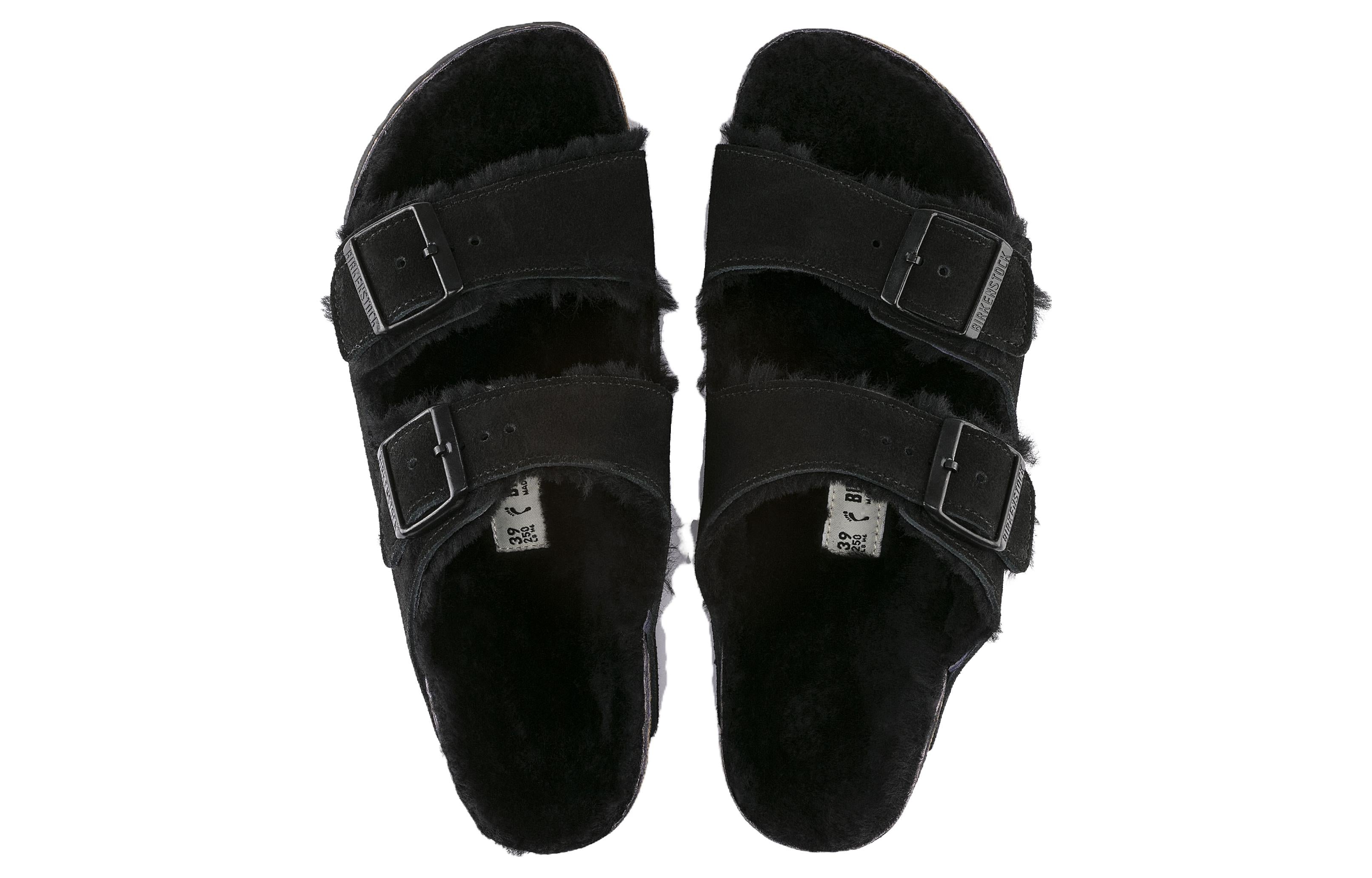 Shop Birkenstock Arizona Piel Gamuza Forrada Ajuste Estrecho 0752663 'Negro' 0752661/0752663