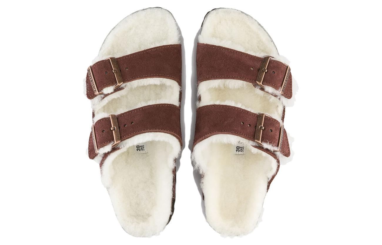 Shop Birkenstock Arizona Shearling Suede Leather Narrow Fit 'Port' 1012247