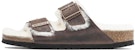 Sandal Birkenstock Arizona Shearling Kulit Lilin Narrow Fit 'Oiled Habana'. 1021049