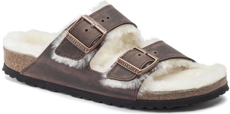 Birkenstock Arizona Shearling Waxy Leather Narrow Fit Sandals 'Oiled Habana' 1021049 Order Birkenstock Arizona Shearling Waxy Leather Narrow Fit Sandals 'Oiled Habana' 1021049