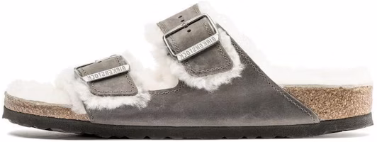 Birkenstock Arizona Shearling Waxy Leather Oiled 'Iron' 1021067 Birkenstock Arizona Shearling Waxy Leather Oiled 'Iron' 1021067