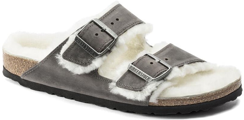 Birkenstock Arizona Shearling Waxy Leather Oiled 'Iron' 1021067 Order Birkenstock Arizona Shearling Waxy Leather Oiled 'Iron' 1021067