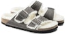 Birkenstock Arizona Shearling Kulit Waxy Oiled 'Iron'. 1021067