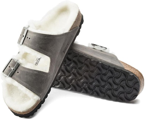 Birkenstock Arizona Shearling Waxy Leather Oiled 'Iron' 1021067 Purchase Birkenstock Arizona Shearling Waxy Leather Oiled 'Iron' 1021067