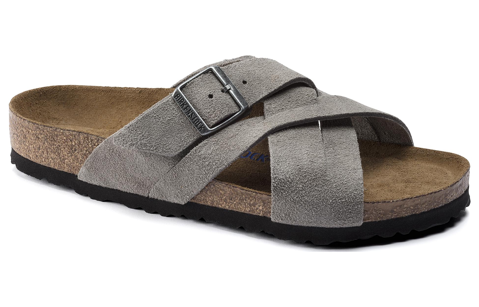 Order Birkenstock 絨面 軟舒適平底百搭扣 一字拖鞋 男女同款 灰色 常規版