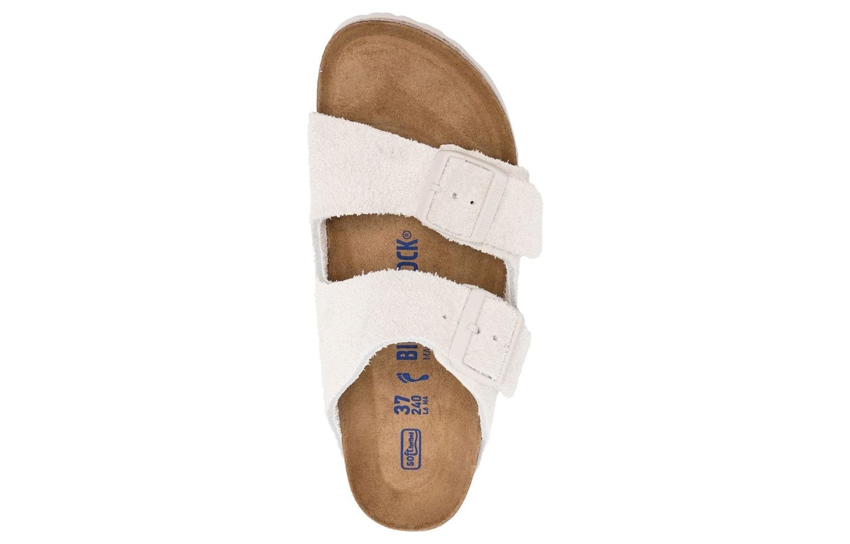 Shop ビルケンシュトック アリゾナ ソフトフットベッド スエード ナロー (アンティークホワイト) 1024516