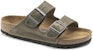 Birkenstock Arizona Soft Footbed Kulit Minyak Khaki Pudar 1019313/1019377
