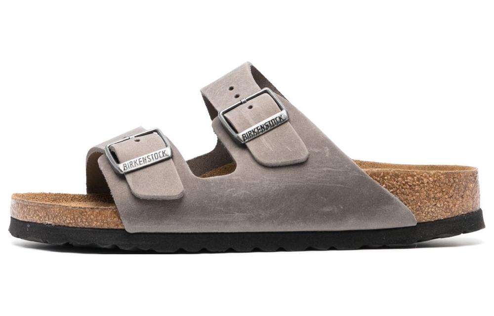 Birkenstock Arizona Soft Footbed Oiled Leather Sandals 'Iron' 1013645