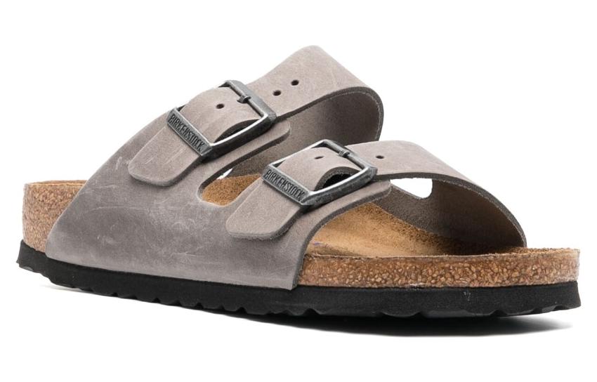 Order Birkenstock Arizona Weiches Fußbett Sandalen Oiled Leather ''Iron'' 1013645