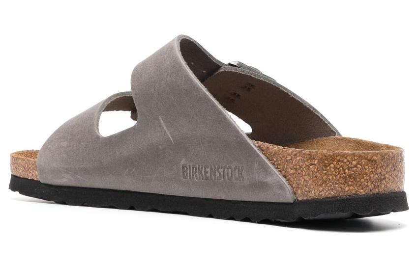 Shop Birkenstock Arizona Weiches Fußbett Sandalen Oiled Leather ''Iron'' 1013645